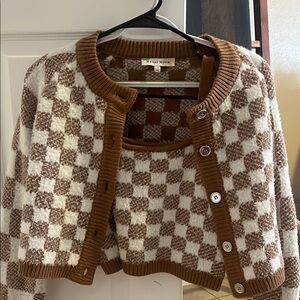 Matching set - checkered tank and sweater